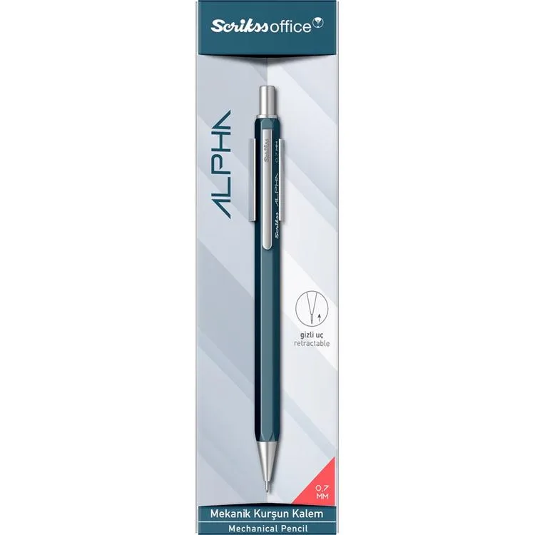 SCRIKSS ALPHA VERSATİL KALEM 0.7 ŞEFFAF AMBALAJ MAVİ