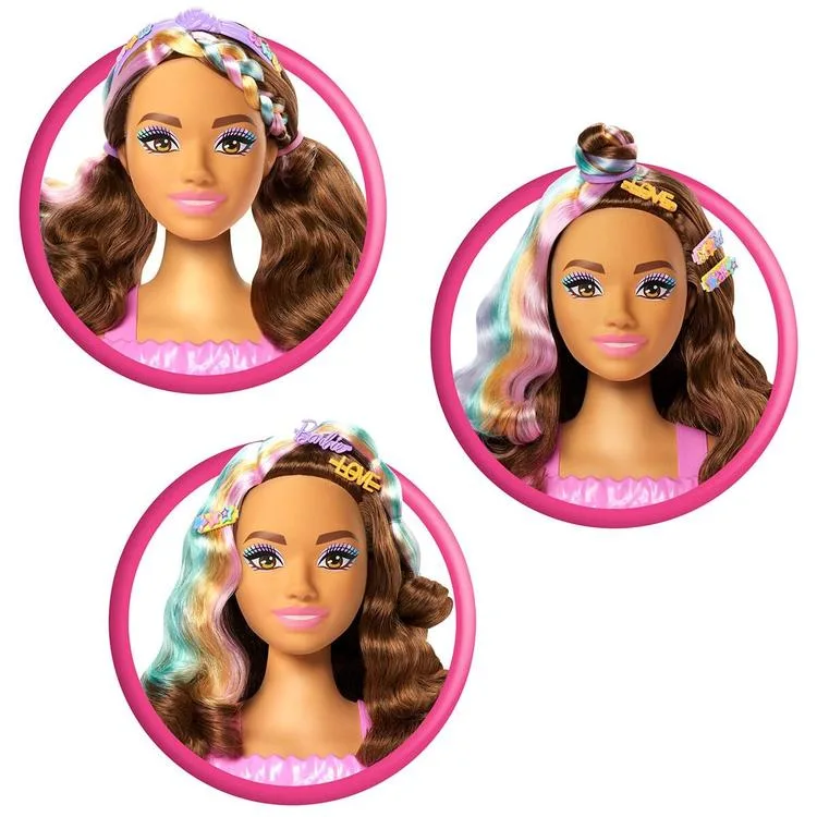 MATTEL JFG82 BARBIE KAHVERENGİ SAÇ TASARIM BÜSTÜ 3+
