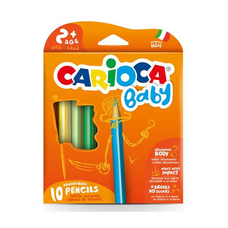 CARIOCA BABY 42819 JUMBO ÜÇGEN KURU BOYA KALEMİ 10 LU +2 YAŞ