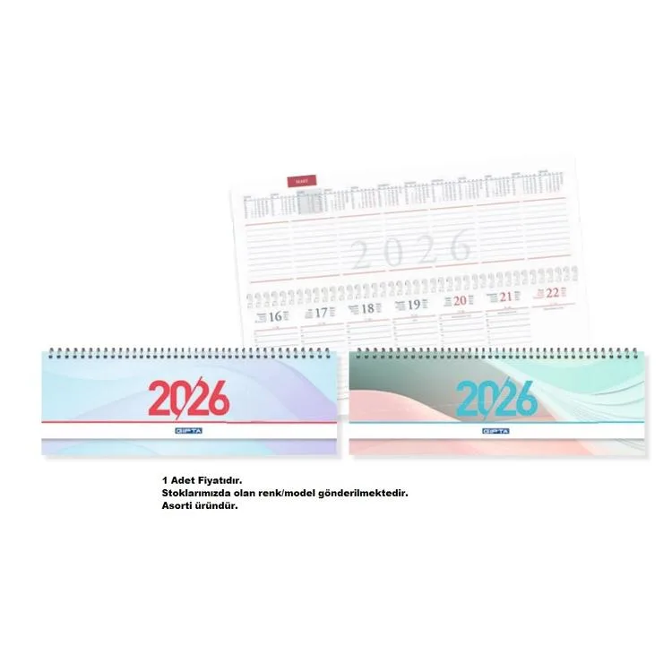 GIPTA 504-BTK BRITE 12x33 SPİRALLİ HAFTALIK MASA TAKVİMİ