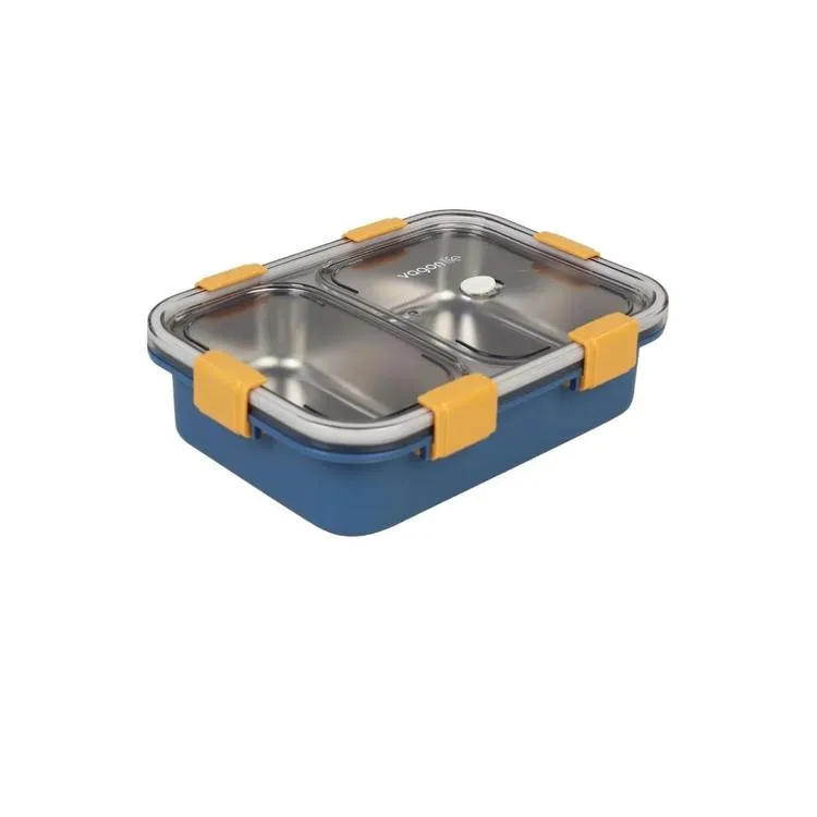 VAGONLİFE PASLANMAZ ÇELİK BÖLMELİ YEMEK KABI 2 BÖLMELİ - LUNCH BOX BL50442 800 ML - MAVİ