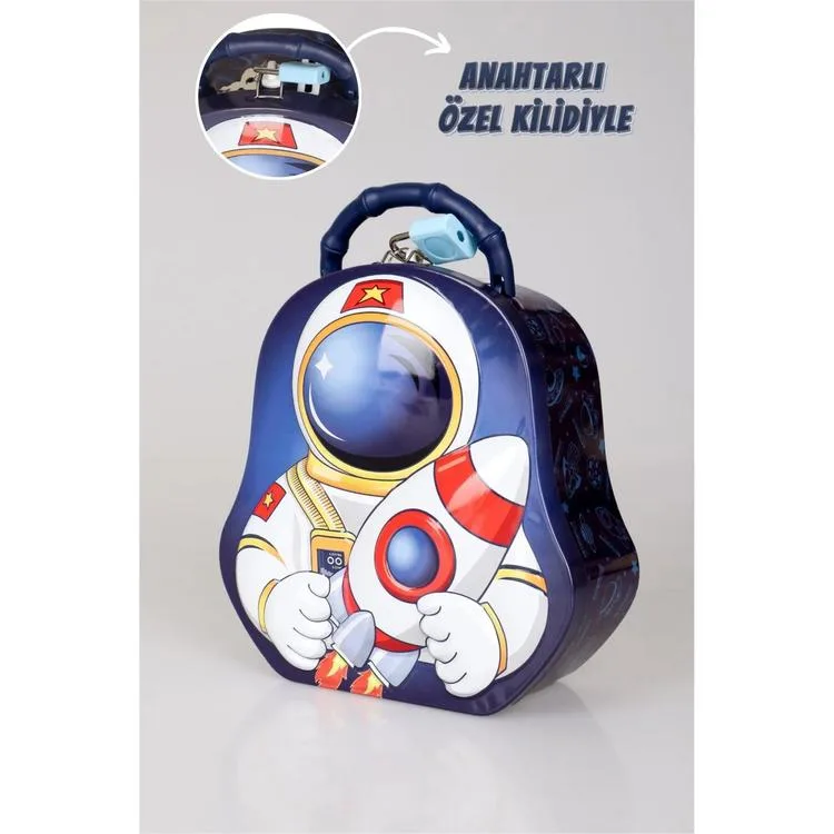 HUN BEST S-256 (13-18) ASTRONOT SAPLI KİLİTLİ METAL KUMBARA 3+ - TEKLİ