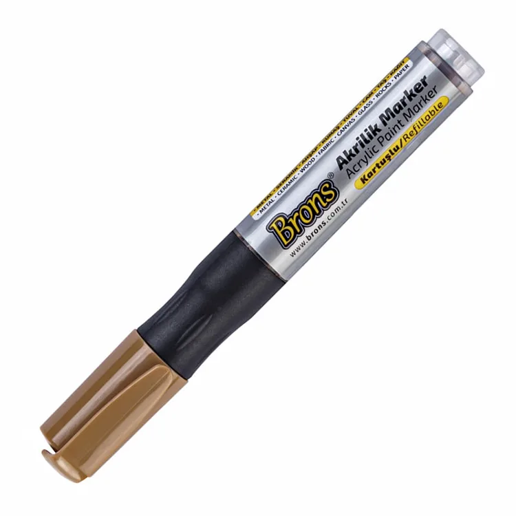 BRONS BR-4016 AKRİLİK MARKER KALEM YUVARLAK UÇ KAHVERENGİ