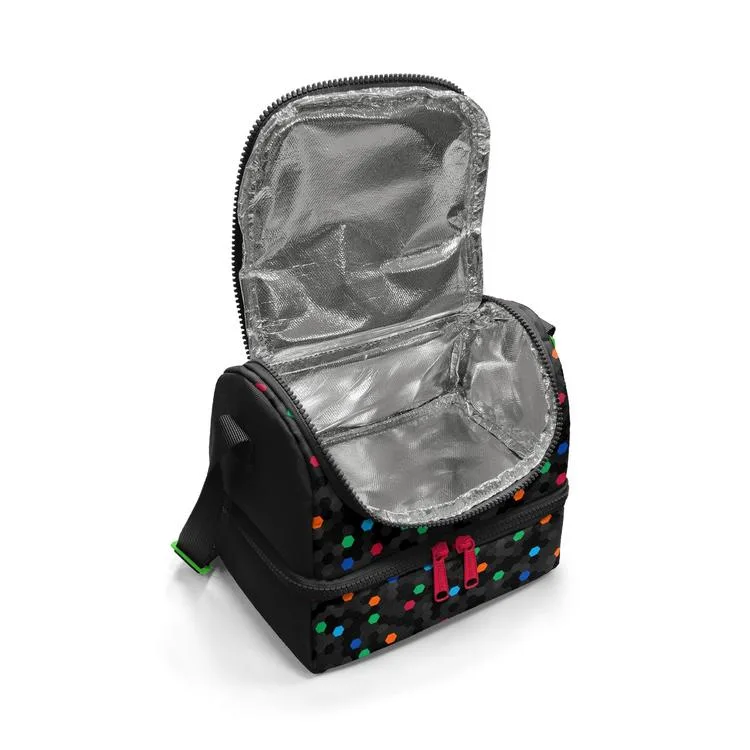 CORAL HIGH 37204 KIDS SİYAH RENKLİ PETEK DESENLİ THERMO İKİ KATLI BESLENME ÇANTASI