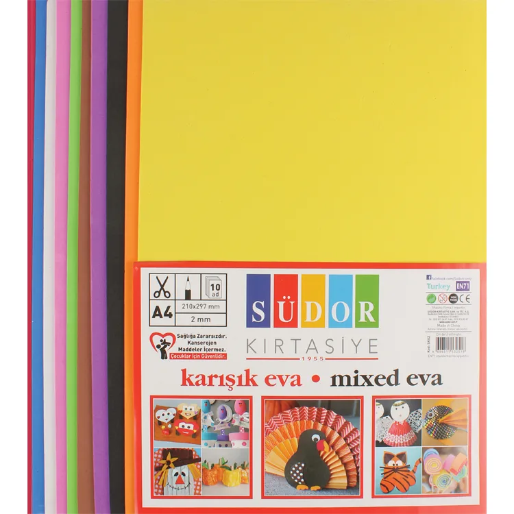 SÜDOR SK02 EVA 20X30 CM 2 MM 10'LU KARIŞIK RENK