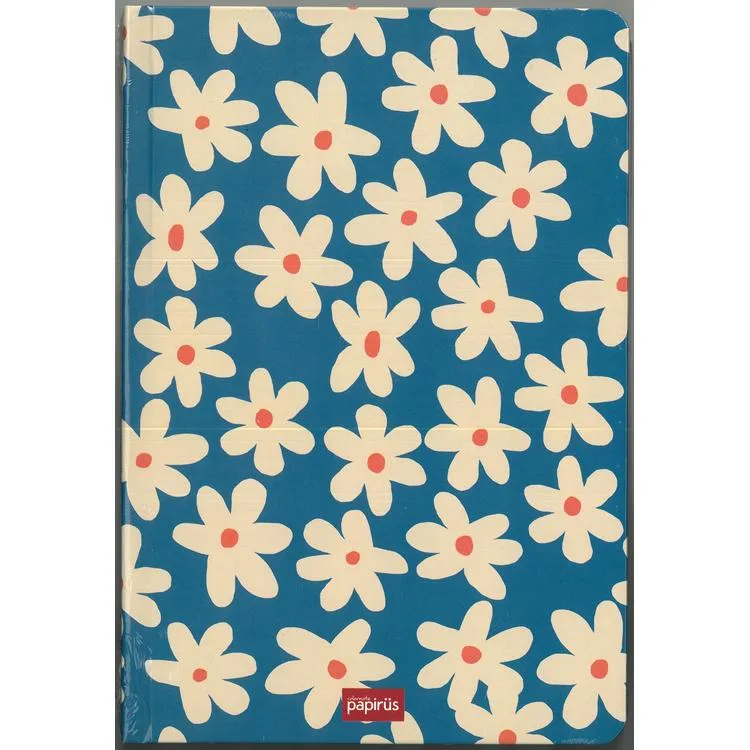 PAPİRÜS ÇİÇEK SERT KAPAK CİLTLİ 16X23 96YP. ÇİZGİSİZ (DÜZ) DEFTER - TEKLİ