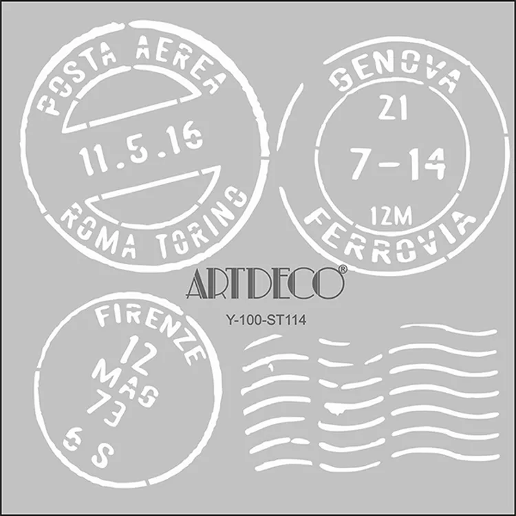 ARTDECO STENCİL 30X30CM İTALYAN POSTA PULU114