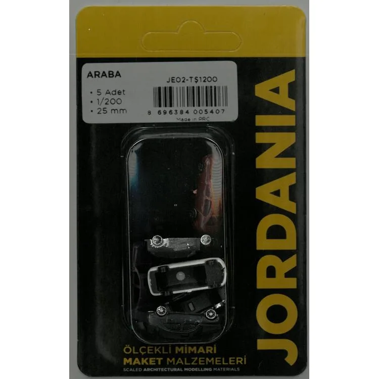 JORDANIA MAKET JE02-TŞ1200 ÖLÇEKLİ ARABA 1/200 25mm. 5'Lİ TEK PAKET