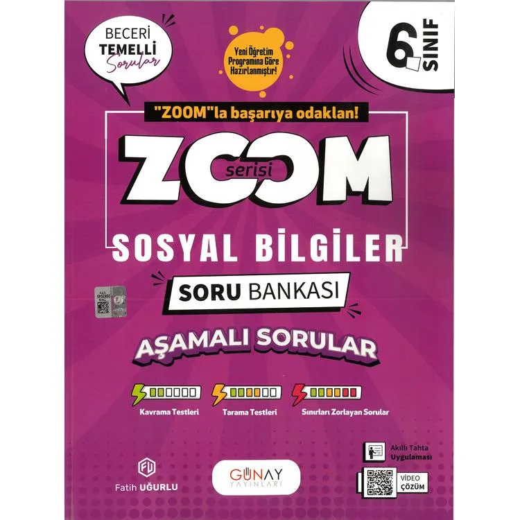 GÜNAY YAYINLARI 6.SINIF ZOOM SOSYAL BİLGİLER SORU BANKASI