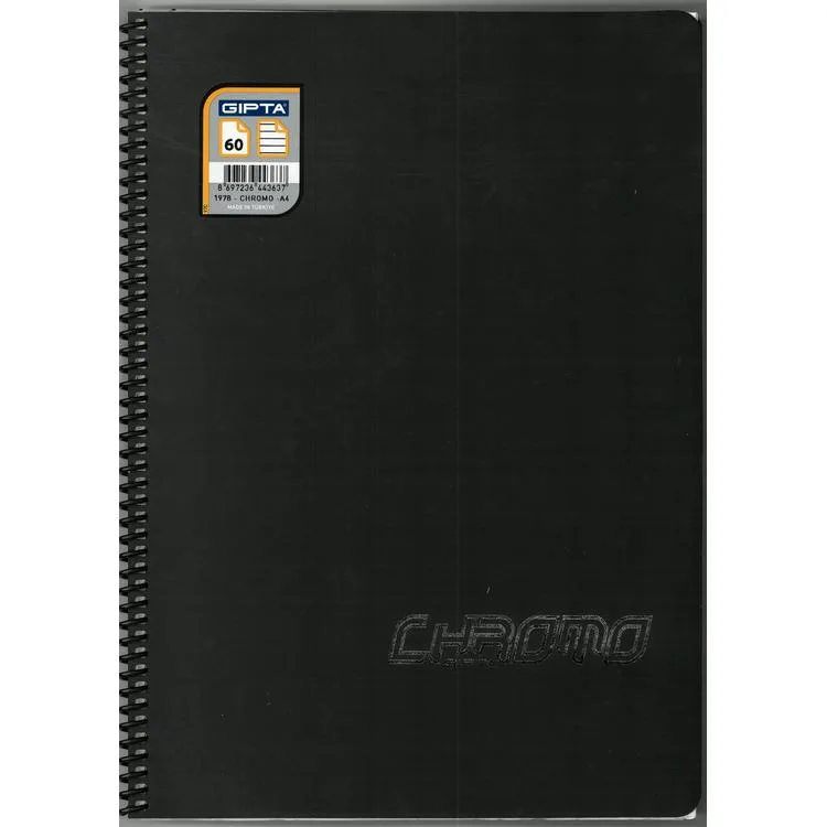 GIPTA CHROMO SPİRALLİ PP. KAPAK A4 60YP. ÇİZGİLİ DEFTER - 1978