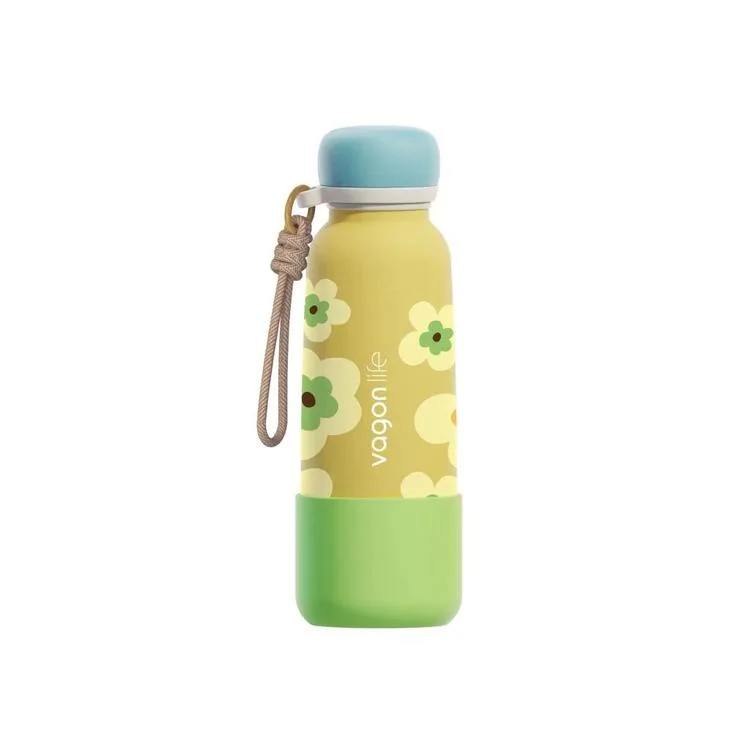 VAGONLİFE ÇELİK PİPETLİ KULLANIM İP EL ASKILI MATARA/TERMOS VGN1105 550ML - SARI