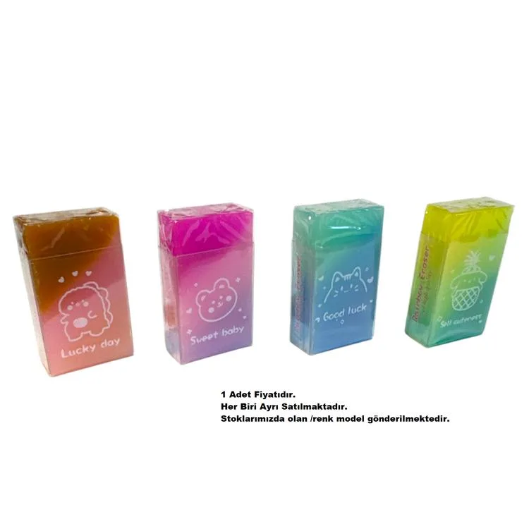 MİKRO E2205 RAINBOW ECO PVC KILIFLI DİKDÖRTGEN SİLGİ - TEKLİ