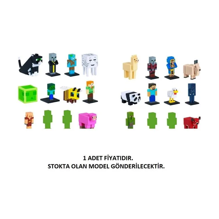 NECO MINECRAFT MC2280 TOPPEEZ 3D FİGÜR KALEM BAŞLIĞI S2 12 'Lİ SET 8+