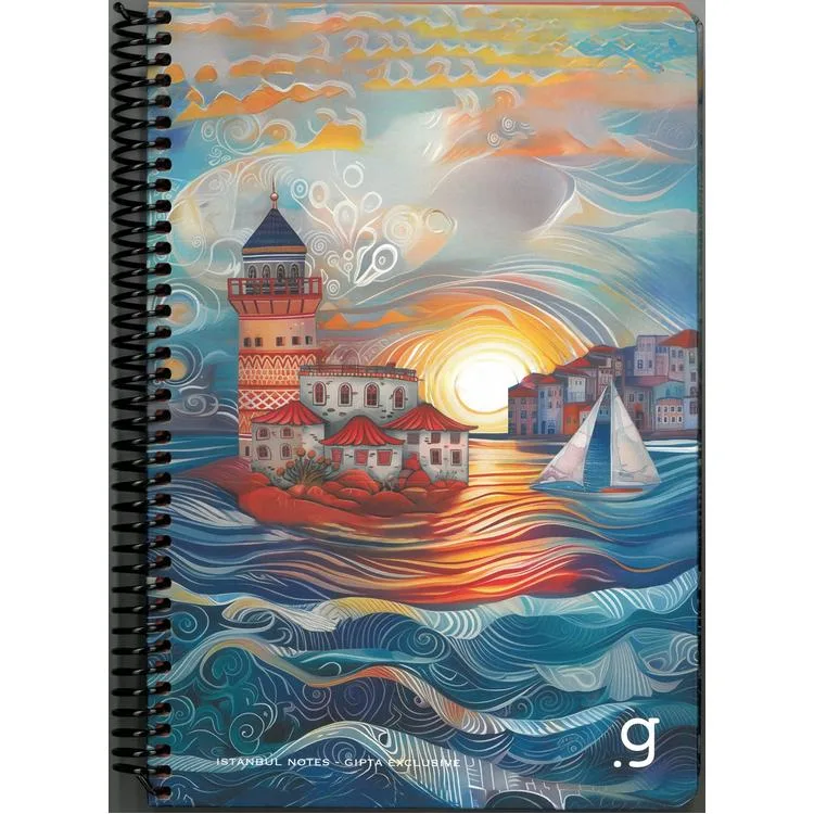 GIPTA İSTANBUL NOTES SPİRALLİ SERT KAPAK 17x24 80YP. ÇİZGİLİ DEFTER - 7335 (TEKLİ)