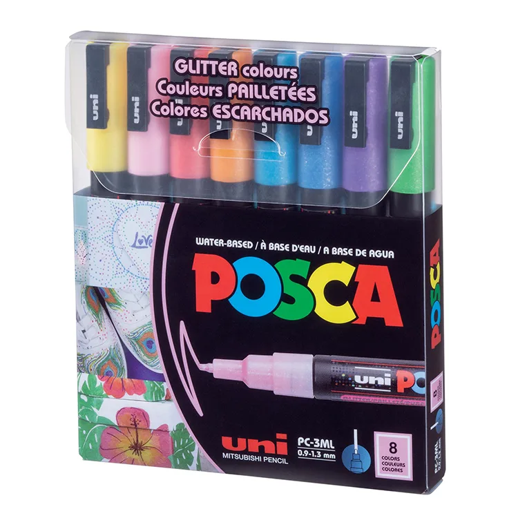 UNİ POSCA SU BAZLI MARKER PC-3ML-8C 0.9-1.3 8'Lİ SET
