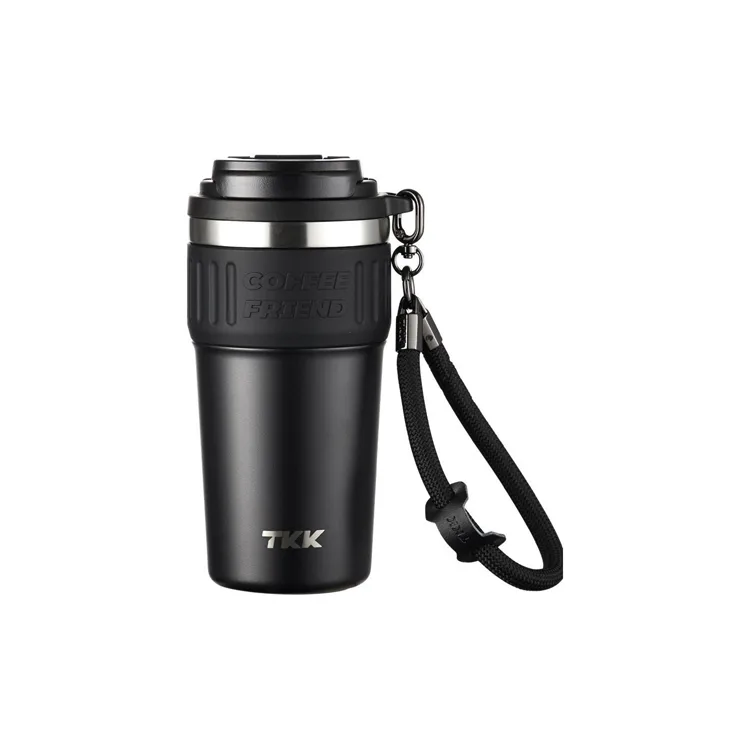 VAGONLİFE T2023 TKK PİPETLİ ASKILI ÇELİK TERMOS MUG 630 ML SİYAH