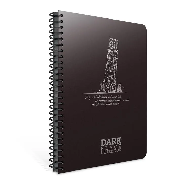 GIPTA DARK PLASTİK SP. PP KAPAK DEFTER 17X24 50YP. SİYAH ÇİZGİSİZ DEFTER 2673 - TEKLİ