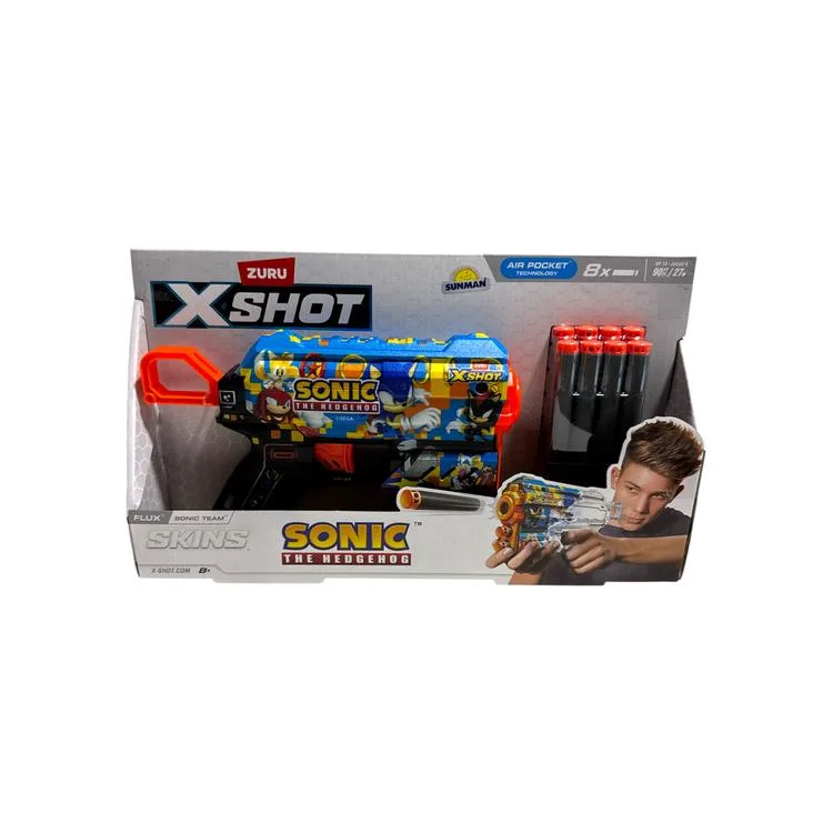 SUNMAN ZURU 36648H X-SHOT SONIC THE HEDGEHOG SÜNGER ATAN SİLAH 8 MERMİ