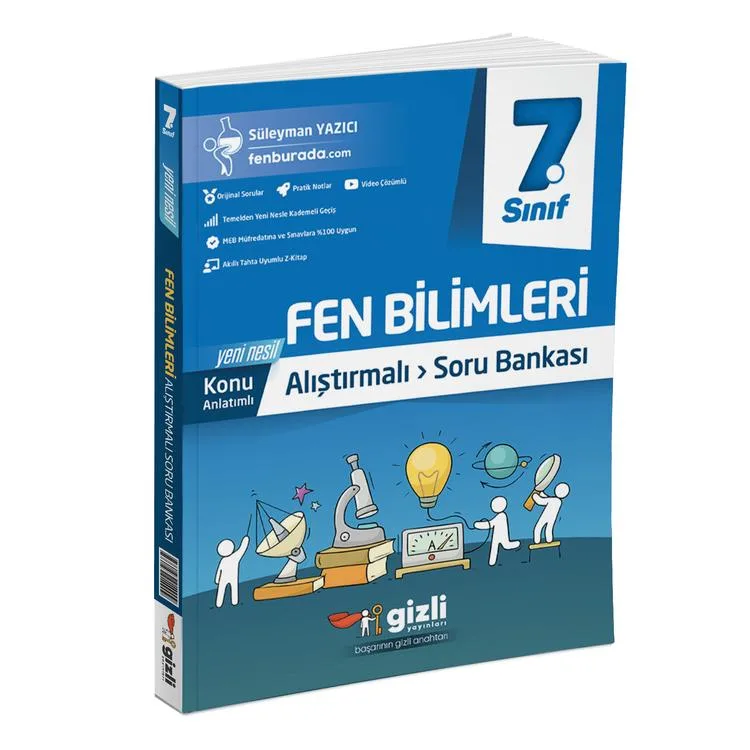 GİZLİ 7. SINIF FEN BİLİMLERİ ALIŞTIRMALI SORU BANKASI - 2025 MÜFREDAT