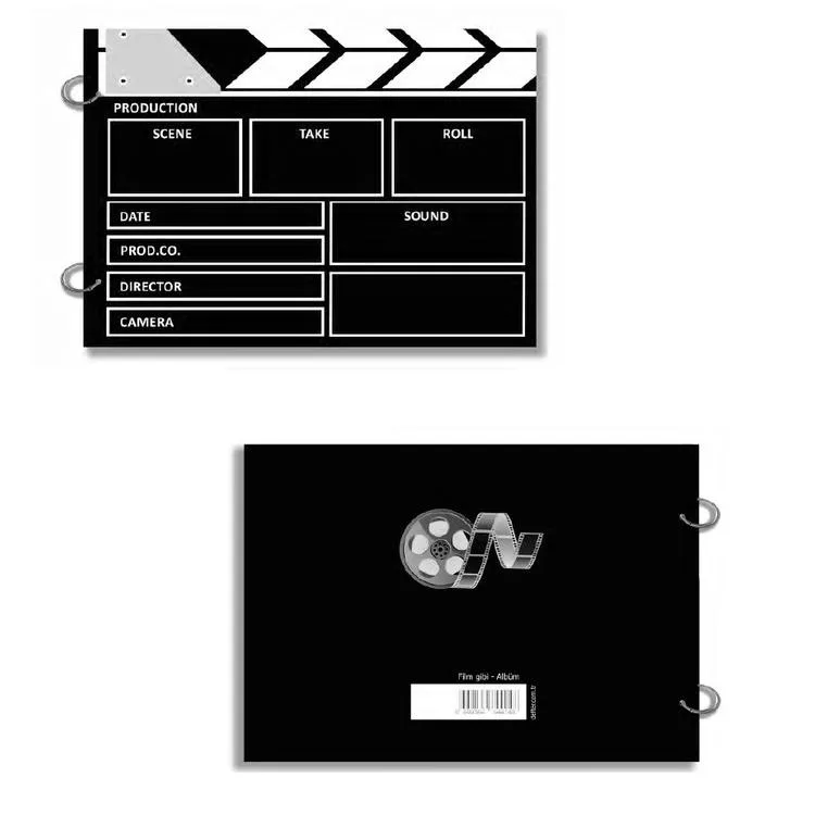 DEFFTER JUST 2 HALKALI SERT KAPAK KLAKET ŞEKİLLİ SİYAH ÇİZGİSİZ (DÜZ) ALBÜM/DEFTER 300gr. 26 YP.