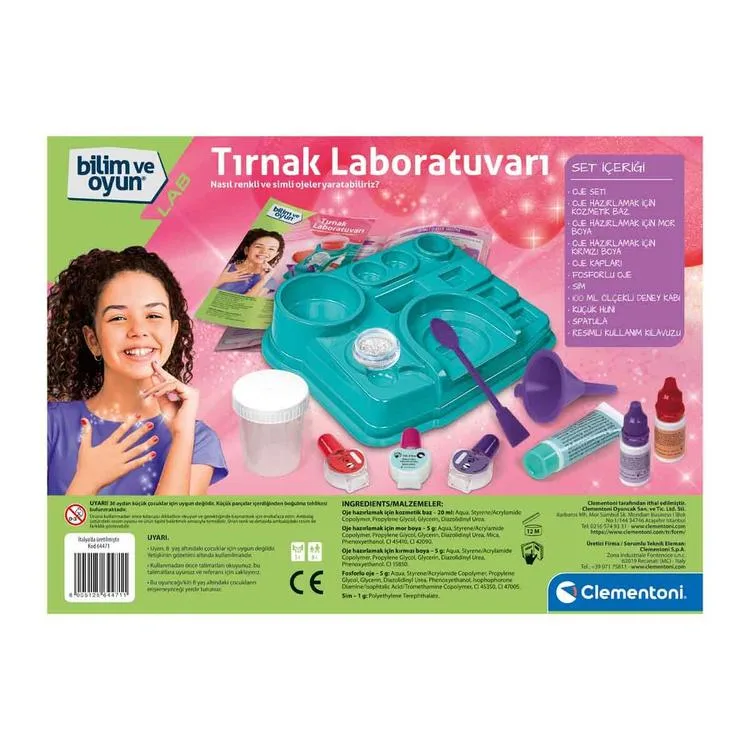 CLEMENTONI 64741 BİLİM VE OYUN - TIRNAK LABORATUVARI 8+