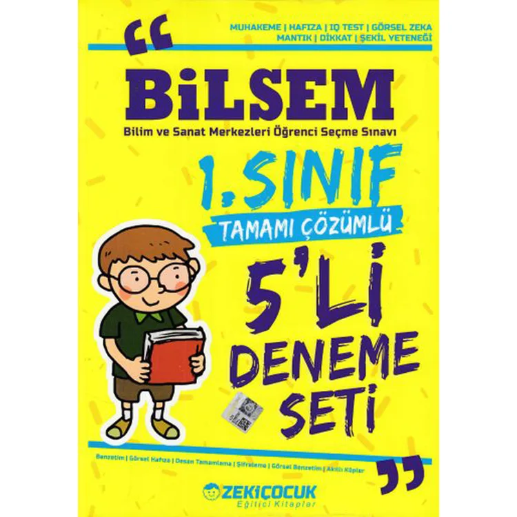 ZEKİ ÇOCUK BİLSEM 1.SINIF TAMAMI ÇÖZÜMLÜ 5'Lİ DENEME SETİ