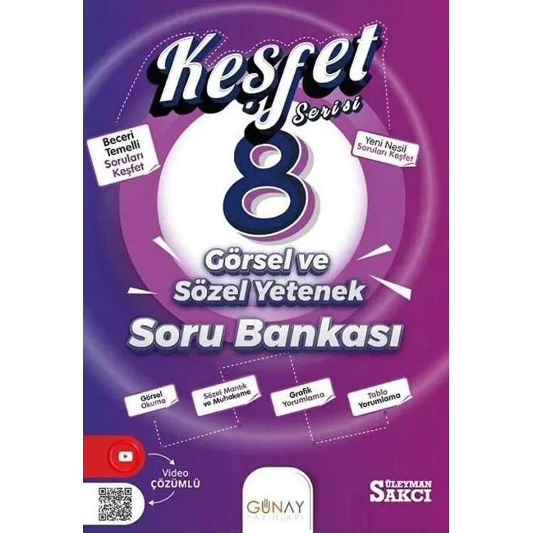 GÜNAY 8. SINIF KEŞFET SERİSİ GÖRSEL VE SÖZEL YETENEK SORU BANKASI