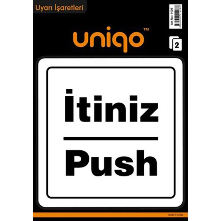 CREA UNIQO UYARI ETİKETİ - İTİNİZ PUSH 2'Lİ 1408