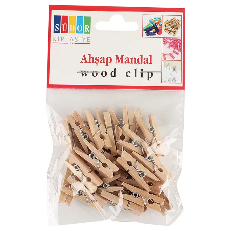SÜDOR BS100 AHŞAP MANDAL NATUREL KÜÇÜK