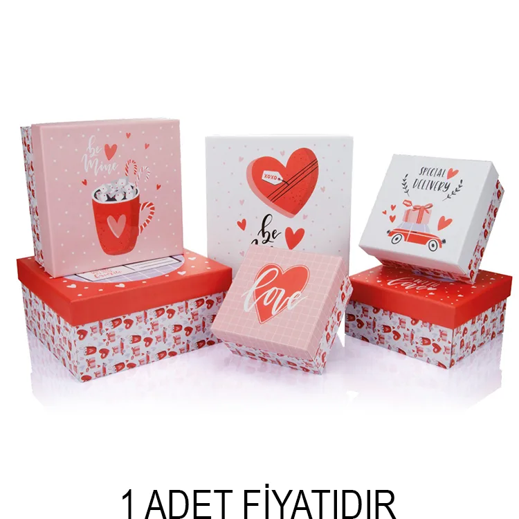 GIPTA VALENTINES DAY CARITAS KARE HEDİYE KUTUSU BX9742 C 180x180x95mm