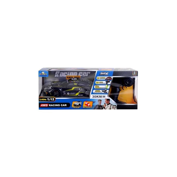 PASİFİK 91602P-1 4WD MODEL RACING CAR1:12 PORSCHE UZAKTAN KUMANDALI 30KM HIZ KUTULU SİYAH/SARI 6+
