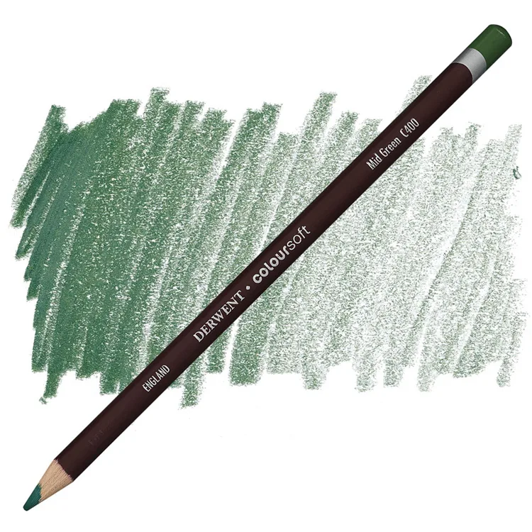 DERWENT COLOURSOFT - YUMUŞAK KURUBOYA KALEMİ- MID GREEN C400