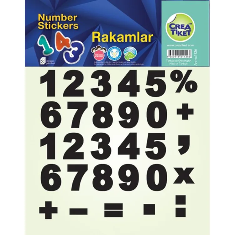 CREA ETİKET - 1126 RAKAMLAR 3'LÜ
