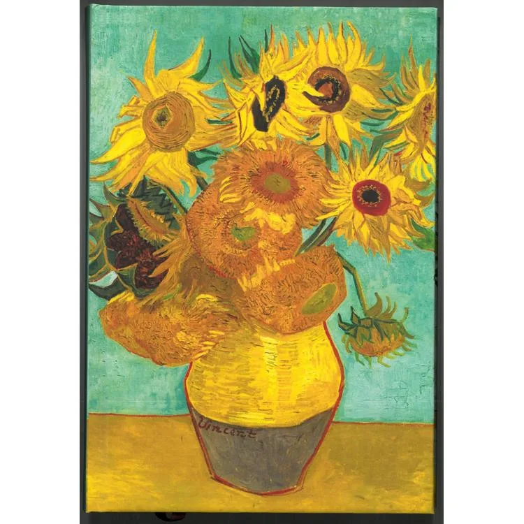 DEFFTER ART OF WORLD / VAN GOGH SUN FLOWERS 14X20 SERT KAPAK ÇİZGİLİ DEFTER 96 YP