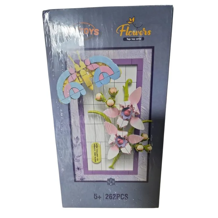 DOSTOYS 115-14 MİNİ ÇİÇEK BLOK OYUNCAK VADİDE ORKİDE VE GÜVE 262 PARÇA 6+