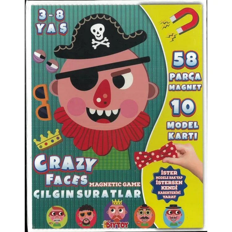 DİYTOY CF2472 MANYETİK MAGNET TAMAMLAMA ÇILGIN SURATLAR OYUNU 58 PARÇA 3-8 YAŞ