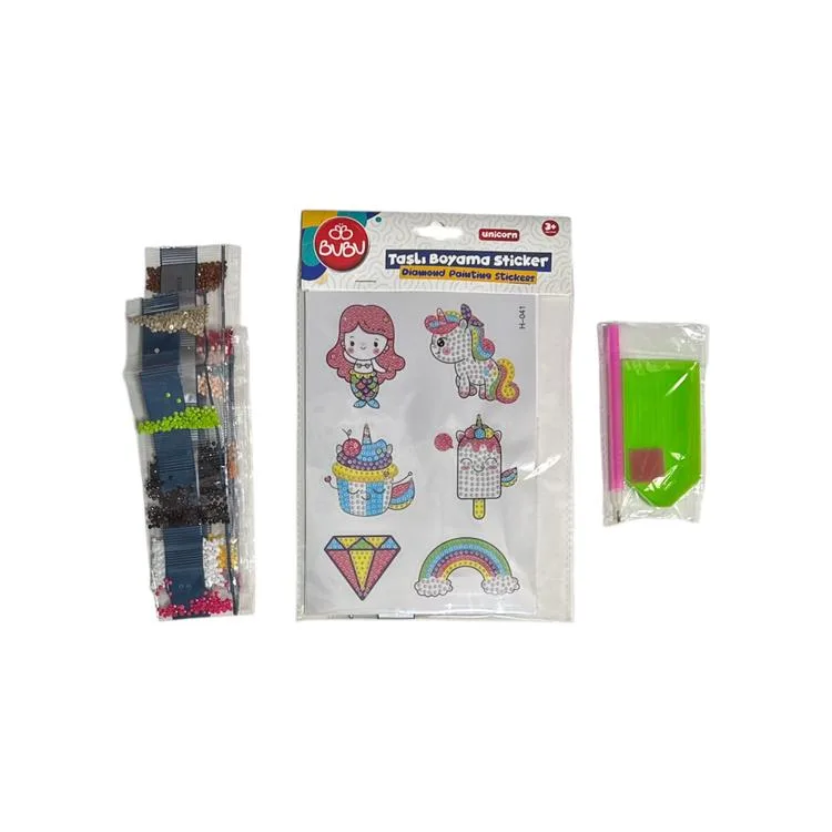 BU-BU AC0017 TAŞLI BOYAMA STICKER SETİ UNICORN DESENLİ 3+