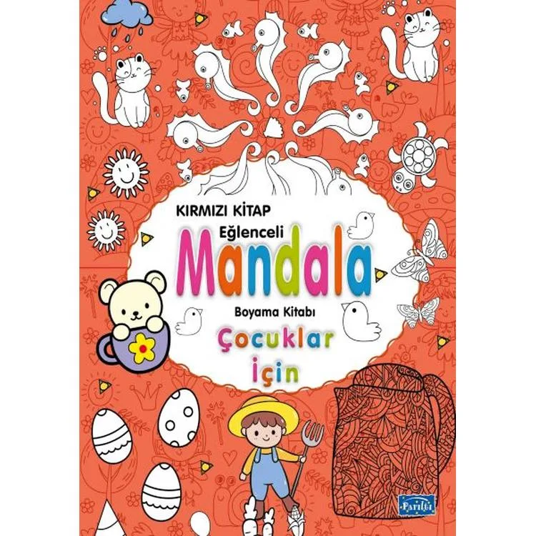 ÇOCUKLAR İÇİN MANDALA BOYAMA KİTABI - KIRMIZI