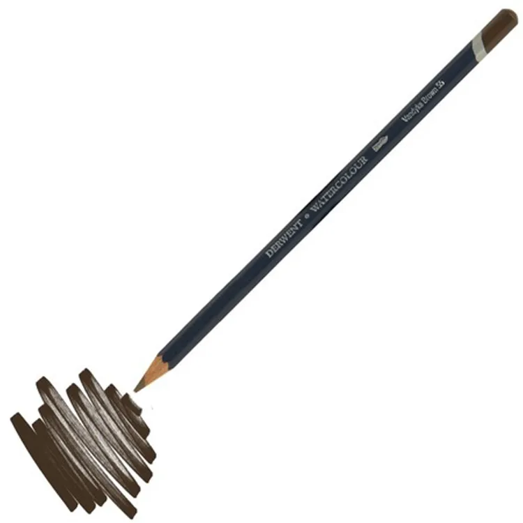 DERWENT NEW WATERCOLOUR PENCIL- SULUBOYA KALEMİ- VANDYKE BROWN 55