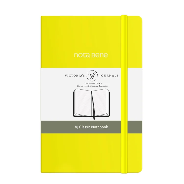 VICTORIA'S JOURNALS NOTE BENE 9241 CLASSIC NOTEBOOK SERT KAPAK 9x14cm 70gr.400 SYF. ÇİZGİLİ DEFTER SARI