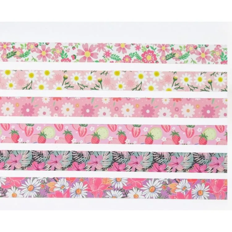 GIPTA K8911 FLOWERS RENKLİ BANT SET 6'LI KUTULU - 1.5 MMX2M