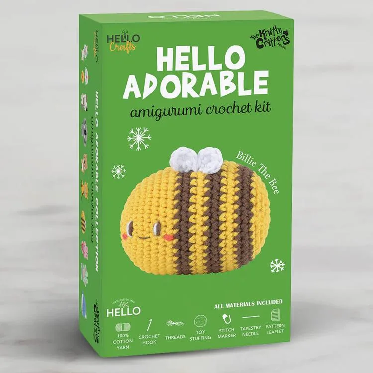 HELLO CRAFTS ADORABLE KC978 CROCHET AMIGURUMI ÖRGÜ KİTİ - ARI BILLIE THE BEE (1 SET)