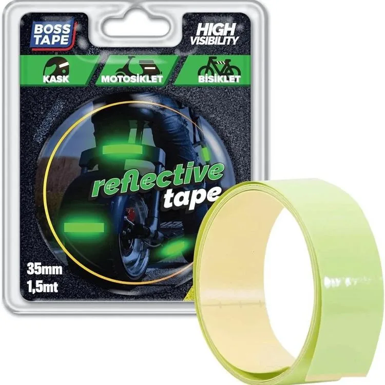 BOSS TAPE BT-09005 35 x 1.5 MT FOSFORLU YEŞİL REFLEKTİF BANT
