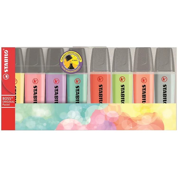 STABILO BOSS PASTEL FOSFORLU KALEM 8'Lİ PAKET 70/8-2