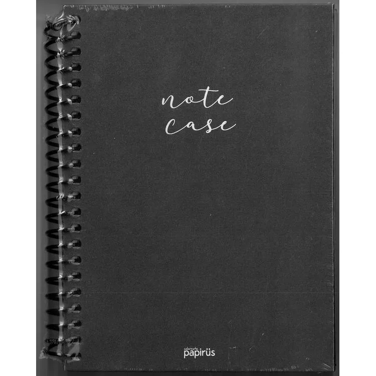 PAPİRÜS NOTE CASE SİMLİ SERT KAPAK SPİRALLİ 14X19 120YP. ÇİZGİSİZ (DÜZ) DEFTER