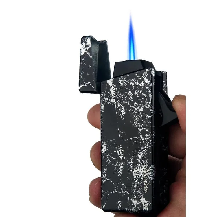 QUANTORO MGM05-42 TEK TORCH – JET ALEV ÇAKMAK – SİYAH BEYAZ DESENLİ