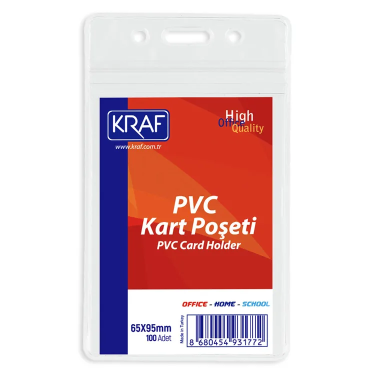 KRAF PVC KART POŞETİ ŞEFFAF 65x95mm DİKEY