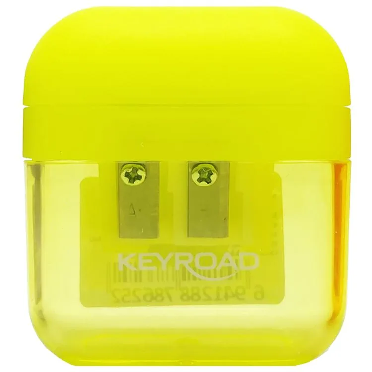 KEYROAD KR973104 TWIN-HOLE ŞEFFAF RENKLİ ÇİFT GÖZLÜ KALEMTRAŞ