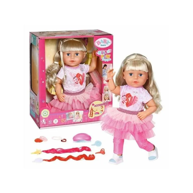 ADORE BABY BORN BEBEK 833018 AKSESUARLI KIZ KARDEŞ BEBEĞİ 43CM 4+