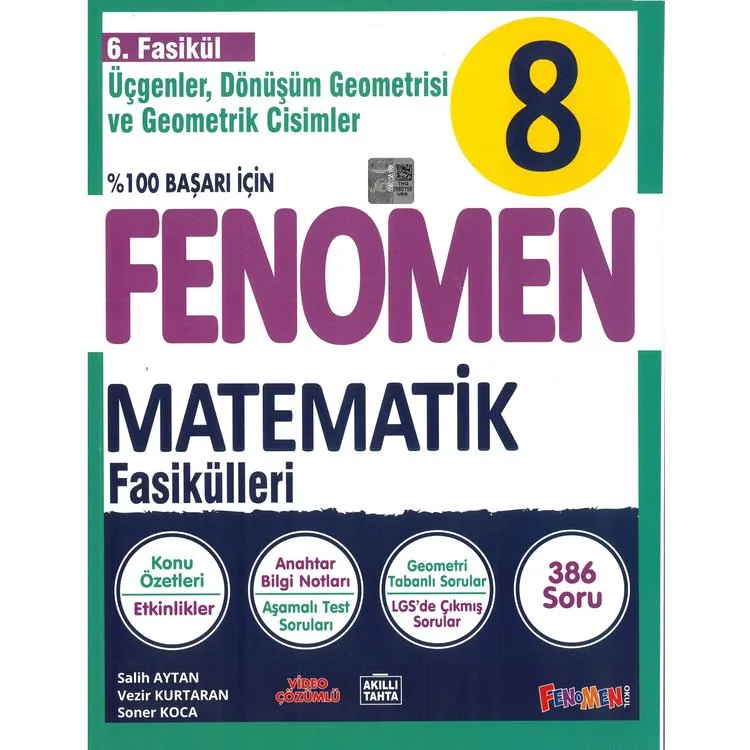 FENOMEN 8. SINIF MATEMATİK 6. FASİKÜL - ÜÇGENLER DÖNÜŞÜM GEOMETRİSİ VE GEOMETRİK CİSİMLER